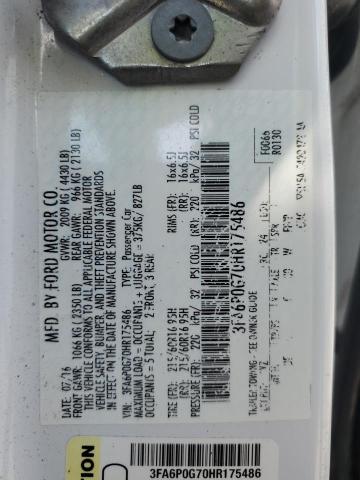 2017 FORD FUSION S 3FA6P0G70HR175486