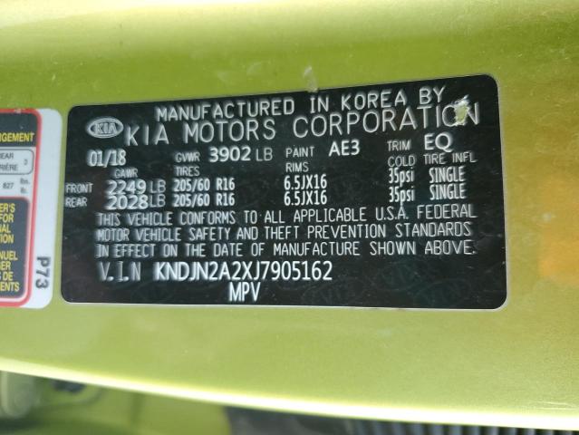 2018 KIA SOUL - KNDJN2A2XJ7905162