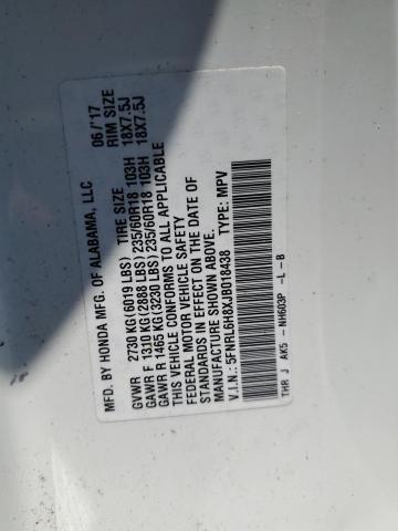 2018 HONDA ODYSSEY TO 5FNRL6H8XJB018438