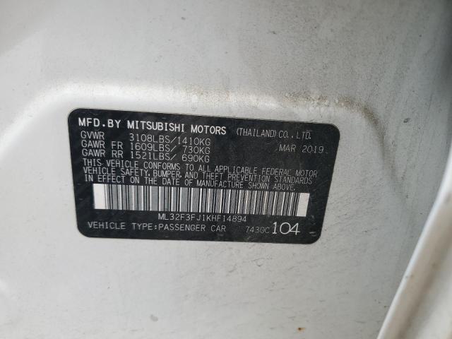 2019 MITSUBISHI MIRAGE G4 ML32F3FJ1KHF14894