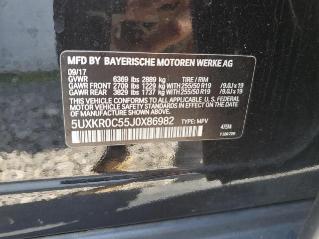 2018 BMW X5 XDRIVE3 5UXKR0C55J0X86982