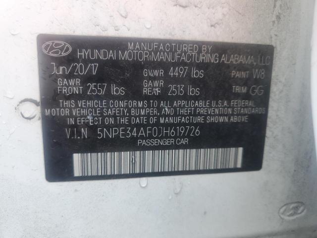 2018 HYUNDAI SONATA SPO 5NPE34AF0JH619726