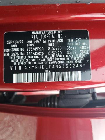 2022 KIA SORENTO EX 5XYRHDLF4NG153246