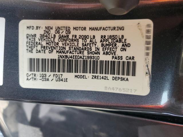 2010 TOYOTA COROLLA BA - 1NXBU4EE0AZ199310