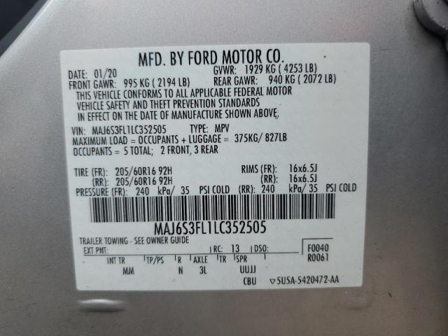 2020 FORD ECOSPORT S MAJ6S3FL1LC352505