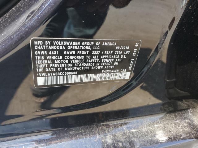 2019 VOLKSWAGEN PASSAT WOL 1VWLA7A33KC000536
