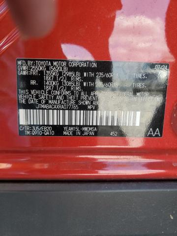 2024 TOYOTA BZ4X XLE JTMABACAXRA077765