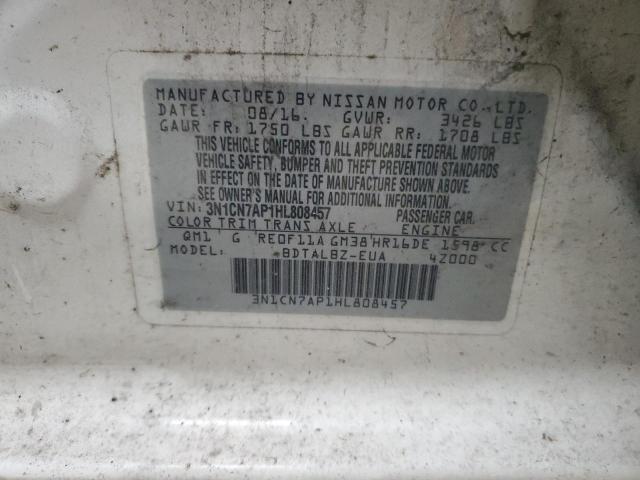 2017 NISSAN VERSA S - 3N1CN7AP1HL808457