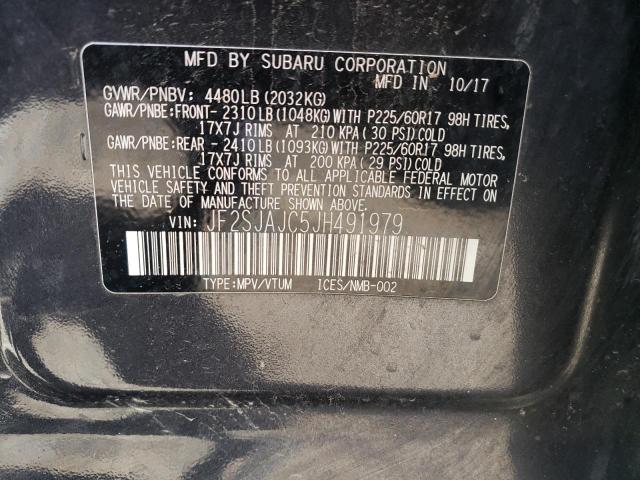 2018 SUBARU FORESTER 2 - JF2SJAJC5JH491979