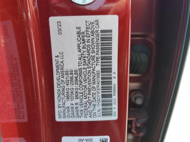 2023 HONDA ACCORD EX 1HGCY1F37PA019583