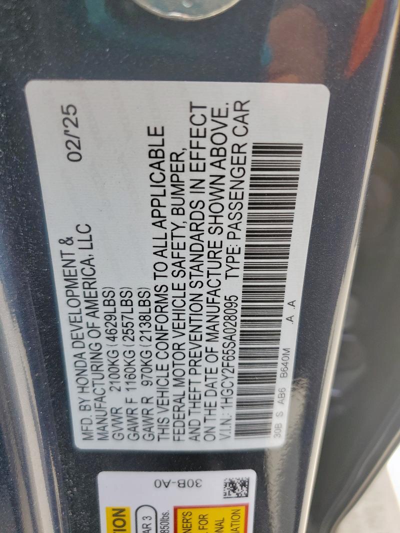 2025 HONDA ACCORD HYB 1HGCY2F65SA028095