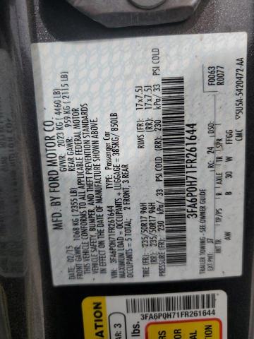 2015 FORD FUSION SE - 3FA6P0H71FR261644