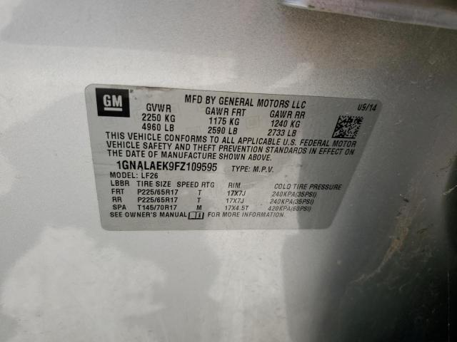 2015 CHEVROLET EQUINOX LS 1GNALAEK9FZ109595