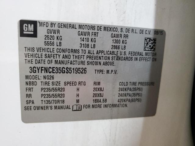 2016 CADILLAC SRX PERFOR 3GYFNCE35GS519526