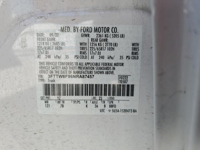 2022 FORD MAVERICK X - 3FTTW8F96NRA87457