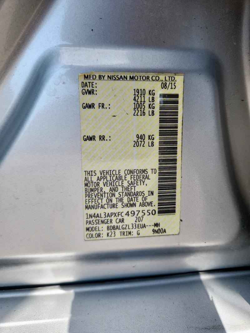 2015 NISSAN ALTIMA 2.5 - 1N4AL3APXFC497550