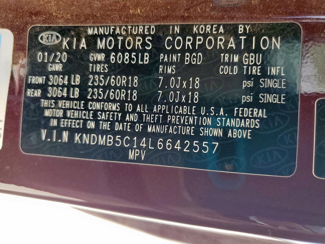 2020 KIA SEDONA LX - KNDMB5C14L6642557