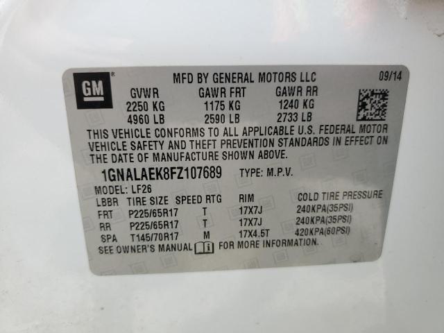 2015 CHEVROLET EQUINOX LS 1GNALAEK8FZ107689