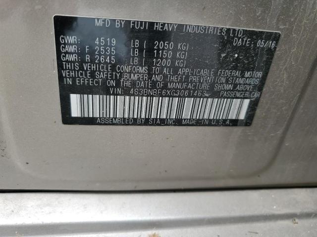 2016 SUBARU LEGACY 2.5 4S3BNBF6XG3061463