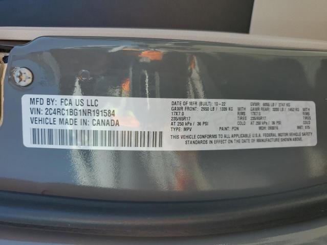 2022 CHRYSLER PACIFICA T 2C4RC1BG1NR191584