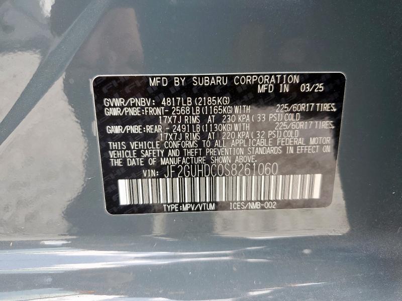 2025 SUBARU CROSSTREK JF2GUHDC0S8261060