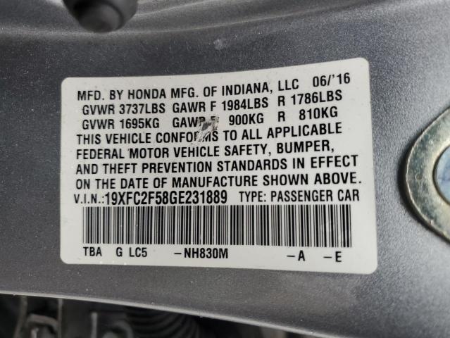 2016 HONDA CIVIC LX - 19XFC2F58GE231889