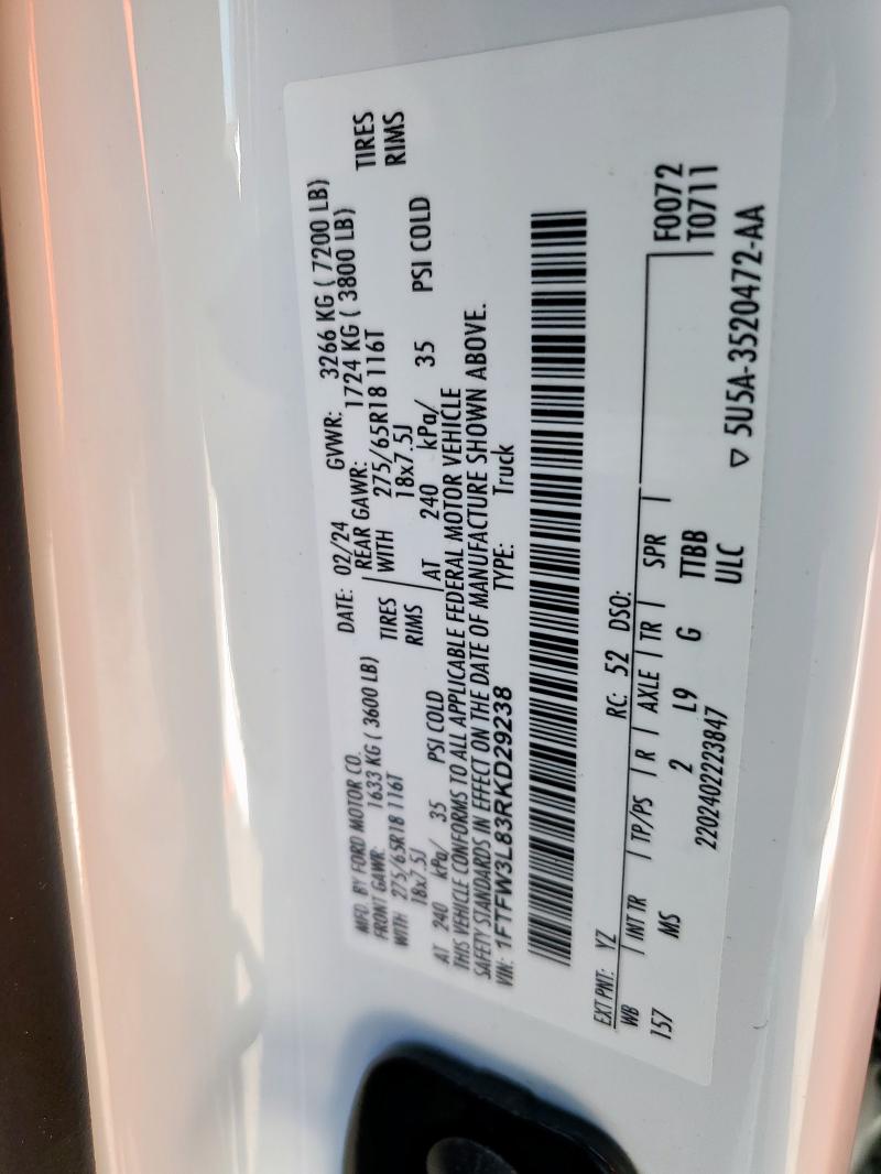 2024 FORD F150 XLT - 1FTFW3L83RKD29238