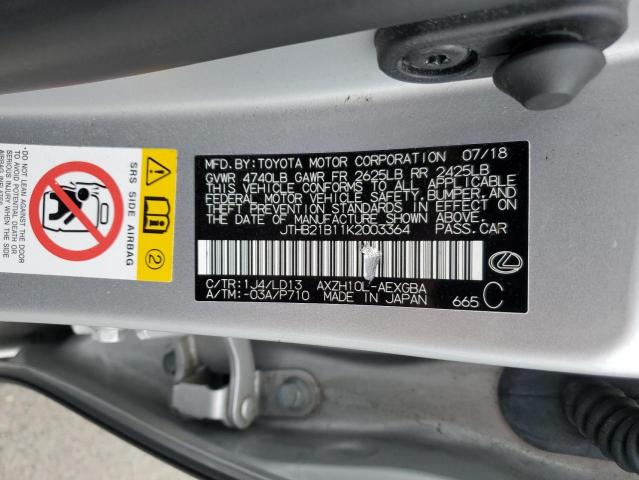 2019 LEXUS ES 300H - JTHB21B11K2003364