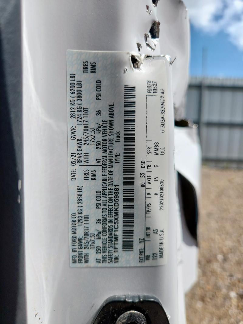 2021 FORD F150 - 1FTMF1C5XMKD59881