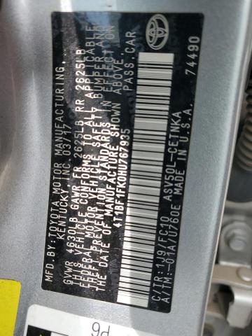 2017 TOYOTA CAMRY LE - 4T1BF1FK0HU767935