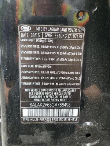 2016 LAND ROVER LR4 HSE LU SALAK2V63GA786493