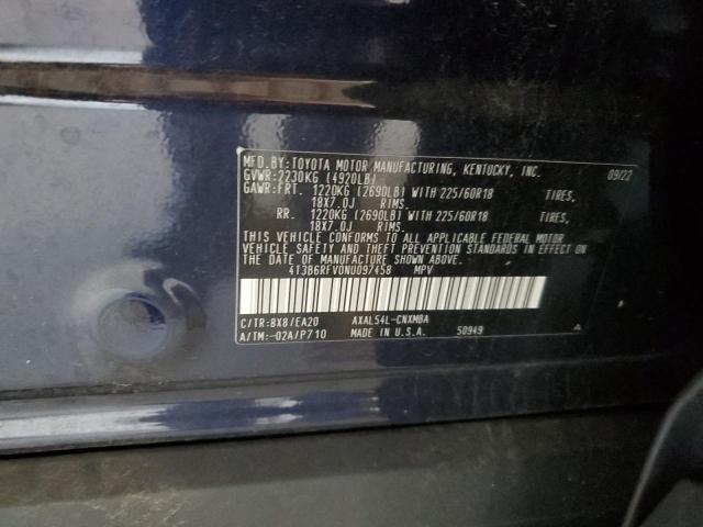 2022 TOYOTA RAV4 XLE P 4T3B6RFV0NU097458