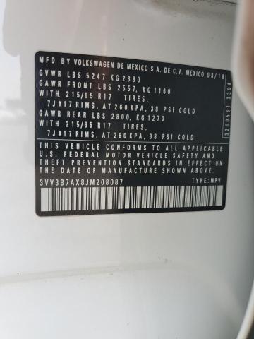2018 VOLKSWAGEN TIGUAN SE - 3VV3B7AX8JM208087
