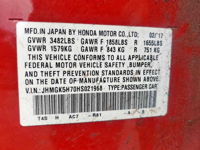2017 HONDA FIT EX JHMGK5H70HS021968