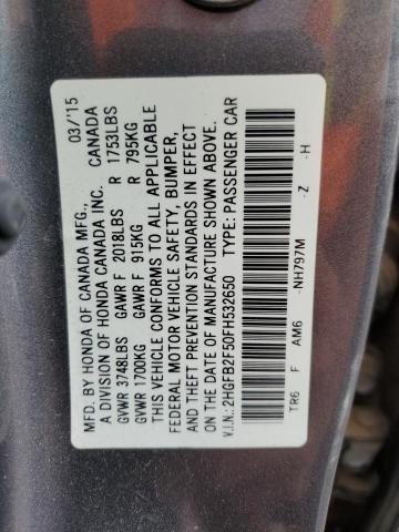 2015 HONDA CIVIC LX - 2HGFB2F50FH532650