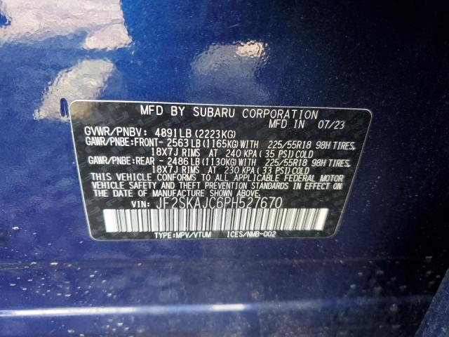 2023 SUBARU FORESTER S JF2SKAJC6PH527670