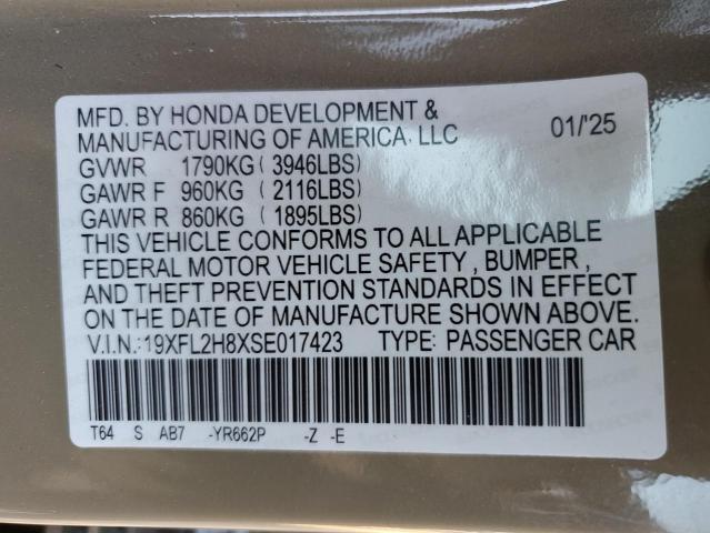 2025 HONDA CIVIC SPOR 19XFL2H8XSE017423