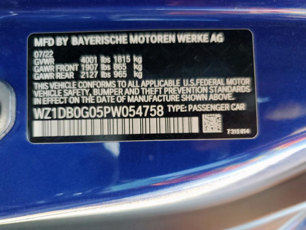 2023 TOYOTA SUPRA BASE WZ1DB0G05PW054758