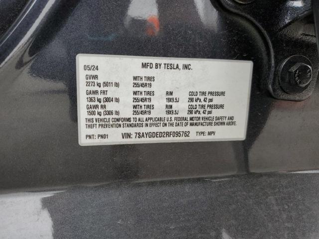 2024 TESLA MODEL Y 7SAYGDED2RF095762