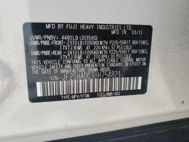 2011 SUBARU FORESTER 2 - JF2SHADC3BH754821