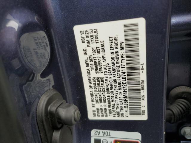 2012 HONDA CR-V EXL - 5J6RM4H72CL074117