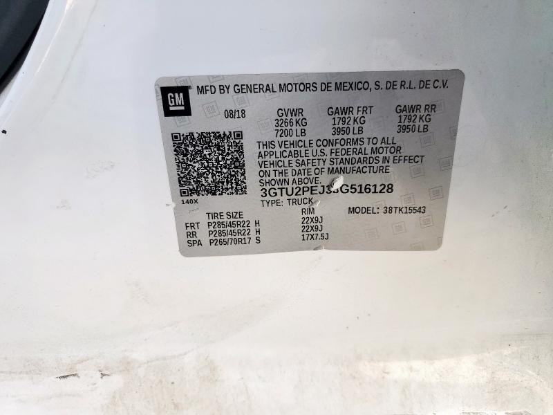 2018 GMC SIERRA K15 3GTU2PEJ3JG516128