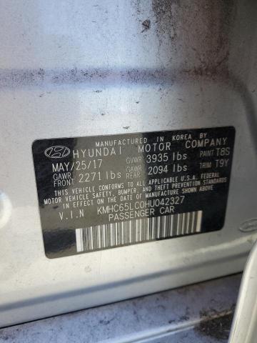 2017 HYUNDAI IONIQ BLUE KMHC65LC0HU042327
