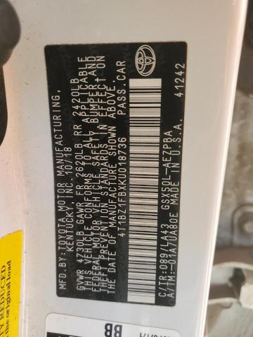 2019 TOYOTA AVALON XLE - 4T1BZ1FBXKU018736