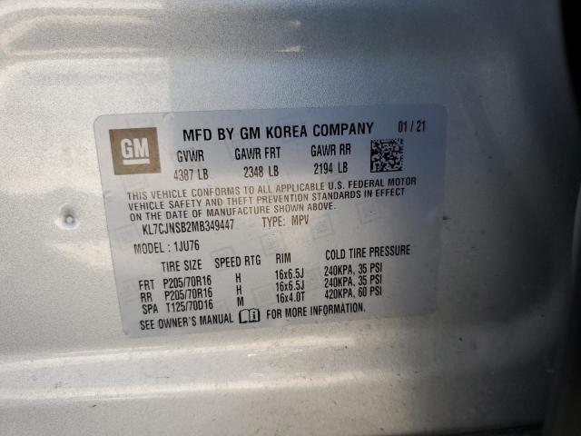 2021 CHEVROLET TRAX LS - KL7CJNSB2MB349447