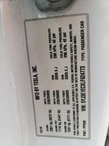 2020 TESLA MODEL 3 - 5YJ3E1ECXLF624773