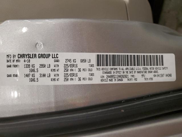 2010 CHRYSLER TOWN & COU - 2A4RR5D12AR282821