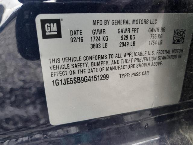 2016 CHEVROLET SONIC LTZ 1G1JE5SB9G4151299