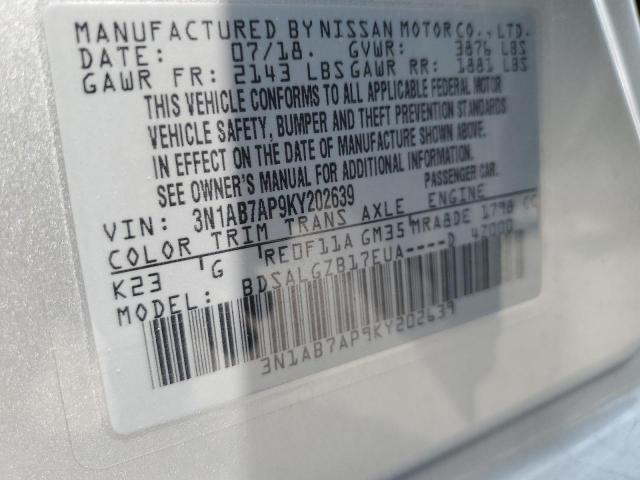 2019 NISSAN SENTRA S 3N1AB7AP9KY202639