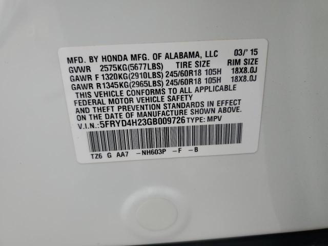 2016 ACURA MDX 5FRYD4H23GB009726